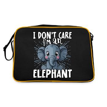 I don't care I'm an elephant - süßer Elefant - Retro Bag - black/gold - Back