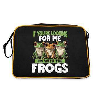 Si vous me cherchez, je suis avec les grenouilles - Sac Retro - noir/or - Dos