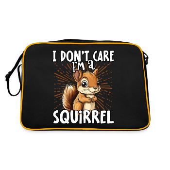 Je m’en fiche, je suis un écureuil - écureuil mignon - Sac Retro - noir/or - Dos