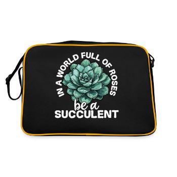 In A World Full Of Roses Be A Succulent Plant - Retro Bag - black/gold - Back