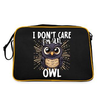 Je m’en fiche je suis un hibou - hibou mignon - Sac Retro - noir/or - Dos