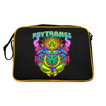 Techno House Party EDM Festival Goa Rave Psytrance - Retro Bag - black/gold - Back