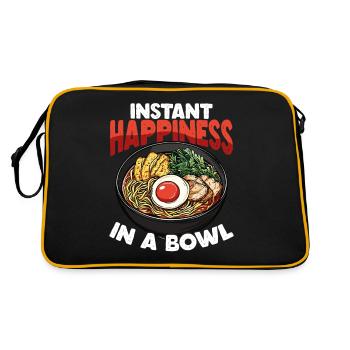 Instant Happiness In A Bowl - Ramen - Retro Bag - black/gold - Back