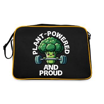 Légume et brocoli fier en soulevant - Sac Retro - noir/or - Dos