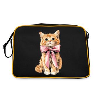 Coquette noeud Chat Orange Chat Tigré - Sac Retro - noir/or - Dos