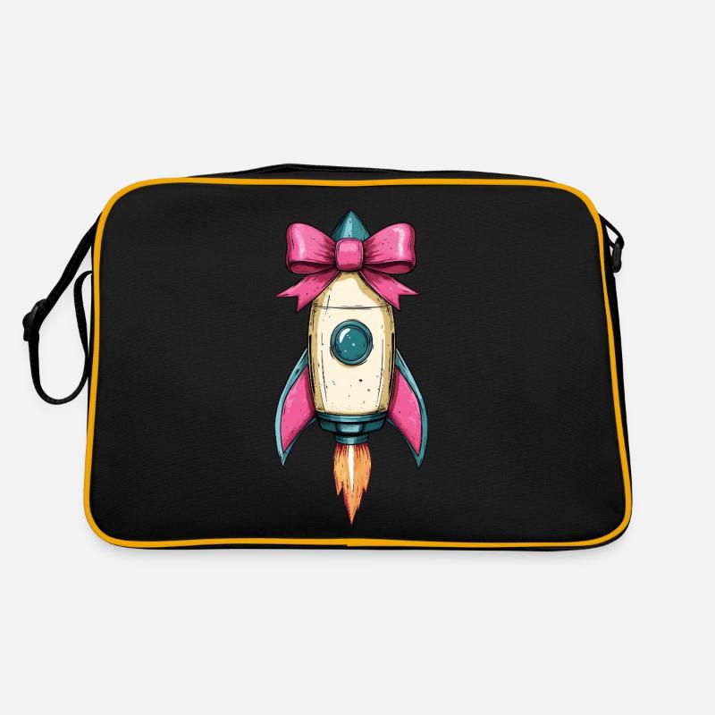 Coquettish Bow Space Rocket Space Shuttle Retro Bag