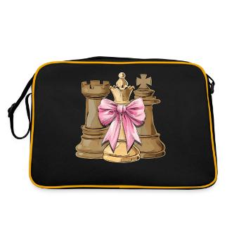 Coquette Bow Chess Player Mothers Day Chess Piece - Retro Bag - black/gold - Back