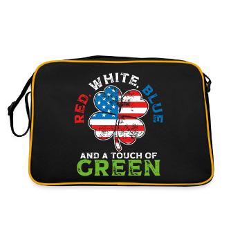 Red, white, blue and a hint of green, Irish - Retro Bag - black/gold - Back
