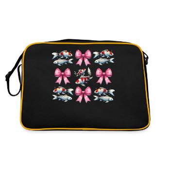 Coquette Bow Koi Fish Carpe Nishikigoi Japon - Sac Retro - noir/or - Dos