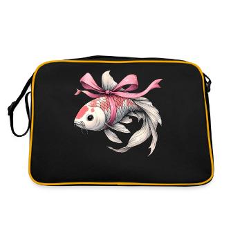 Coquette Bow Koi Fish Carpe Nishikigoi Japon - Sac Retro - noir/or - Dos