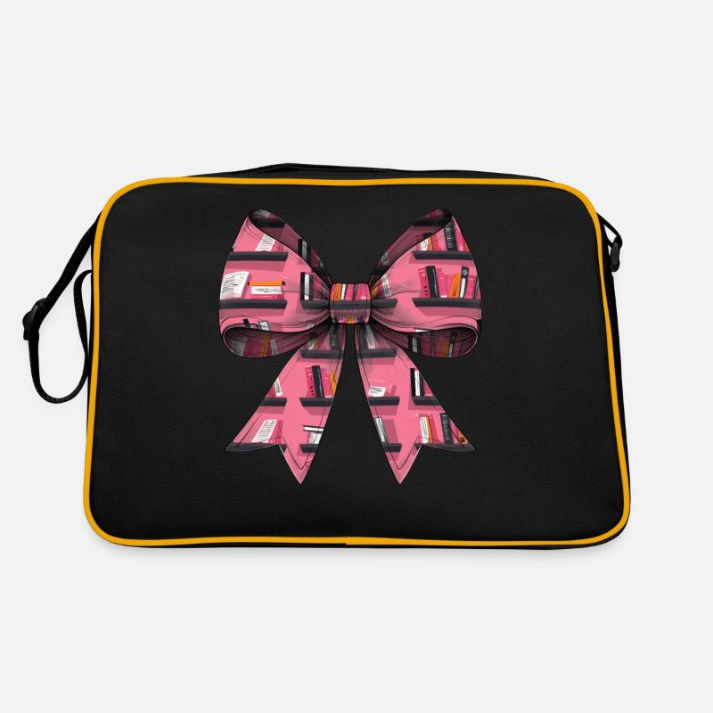 Coquette Bow Librarian Library Books Pattern Retro Bag