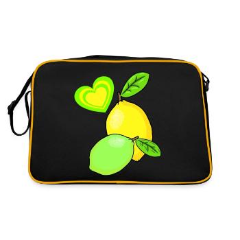 Lemon Lemons Fruits Fruit Fruit Summer - Retro Bag - black/gold - Back