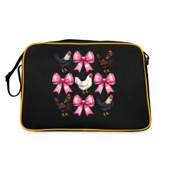 Coquette Bow Chicken Farm Farm Rosa Mothers Day - Retro Bag - black/gold - Back