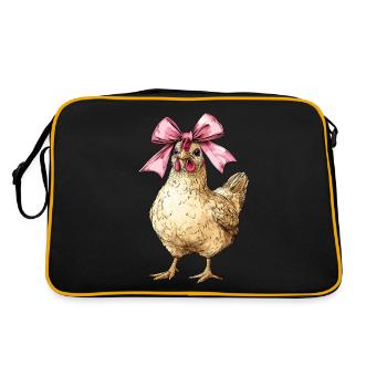 Coquette Bow Chicken Farm Farm Rosa Mothers Day - Retro Bag - black/gold - Back