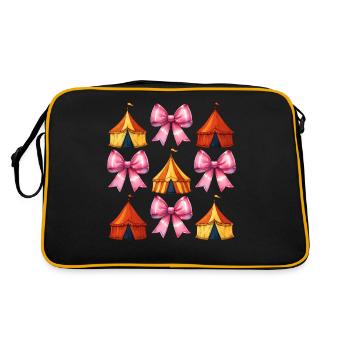 Coquettish Bow Circus Carnival Pink Bow - Retro Bag - black/gold - Back