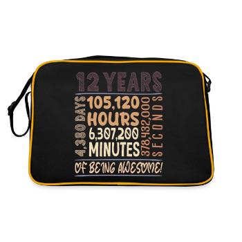 12 years old! Birthday Gift 12th Birthday - Retro Bag - black/gold - Back