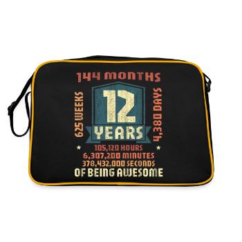 12 years old! Birthday Gift 12th Birthday - Retro Bag - black/gold - Back
