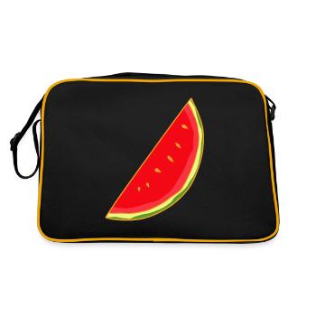 Melon, Melons, Summer, Fruit, Fruit - Retro Bag - black/gold - Back