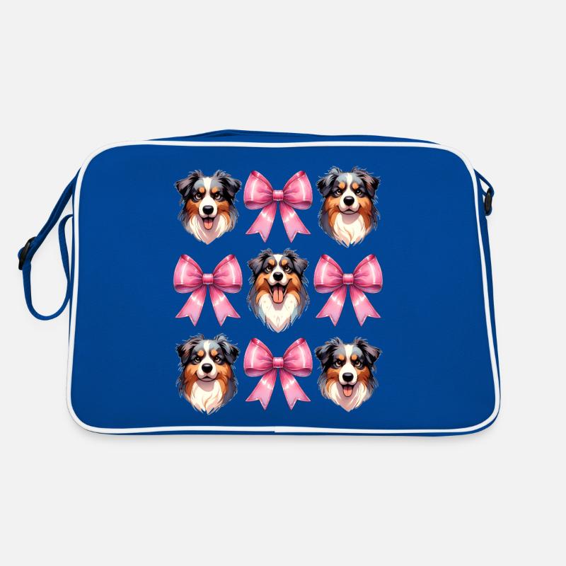 Coquette Bow Australian Shepherd Dog Mom Pink Retro Tasche