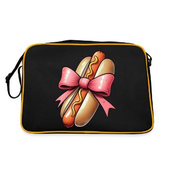 Coquette Bow Hot Dog Hot Dog Mother's Day Pink - Retro Bag - black/gold - Back