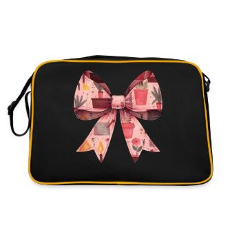 Coquette Bow Gardening Gardener Plants Pattern - Retro Bag - black/gold - Back