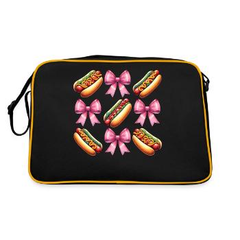 Coquette Bow Hot Dog Hot Dog Mother's Day Pink - Retro Bag - black/gold - Back