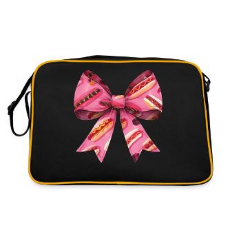 Coquette Bow Hot Dog Hot Dog Mother's Day Pattern - Retro Bag - black/gold - Back
