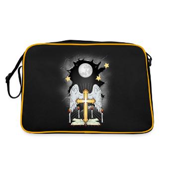 Church Cross Crosses Crucifix - Retro Bag - black/gold - Back