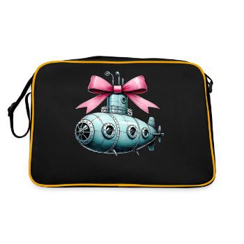 Coquette Bow Submarine Mothers Day Pink Bow Mom - Retro Bag - black/gold - Back