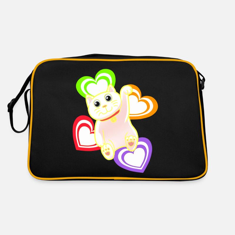 Katze Katzen Herz Herzen Retro Tasche