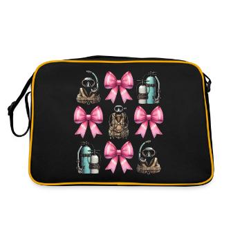 Coquette Bogen Tauchen Mama Taucher Schnorchel - Retro Tasche - Schwarz/Gold - Hinten