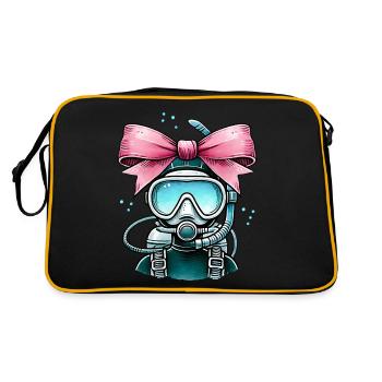 Coquette Bogen Tauchen Mama Taucher Schnorchel - Retro Tasche - Schwarz/Gold - Hinten