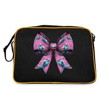 Coquette Bogen Tauchen Mama Taucher Muster rosa - Retro Tasche - Schwarz/Gold - Hinten