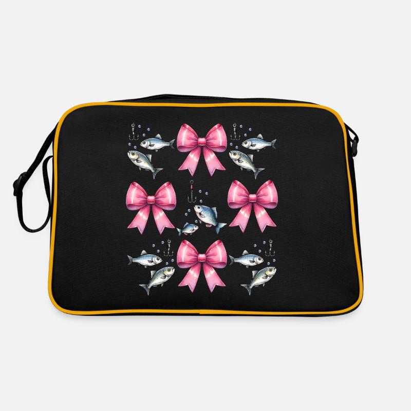 Coquette Bow Fishing Hook Pink Bow Retro Bag