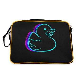 Retro Rubber Duck Ducky Vaporwave - Retro Tasche - Schwarz/Gold - Hinten