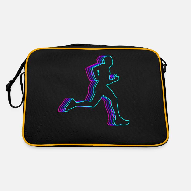 Retro Runner Marathonlauf Vaporwave - Retro Tasche - Schwarz/Gold