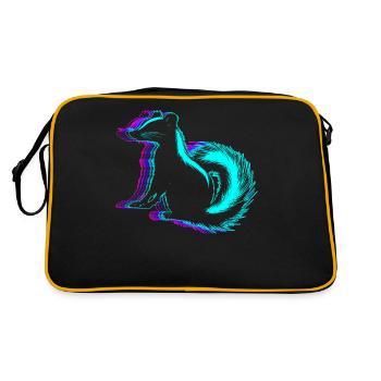 Retro Skunk Tier Vaporwave - Retro Tasche - Schwarz/Gold - Hinten