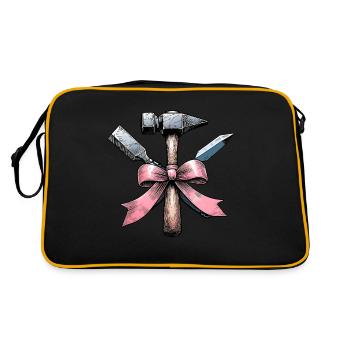 Coquette noeud sculpteur sculpteur maman ruban rose - Sac Retro - noir/or - Dos