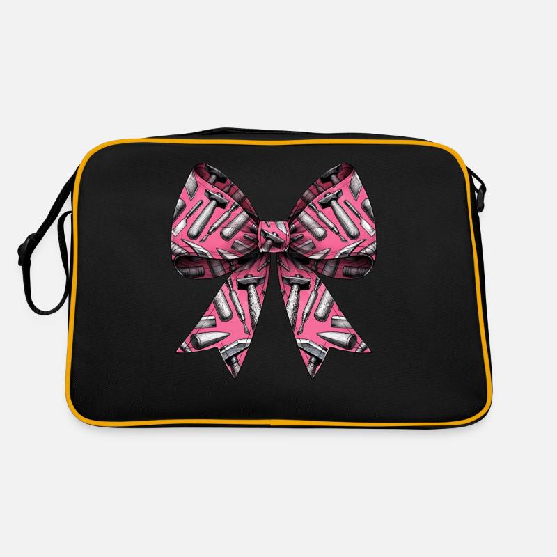 Coquette Bogen Bildhauerei Bildhauer Muster Rosa Retro Tasche