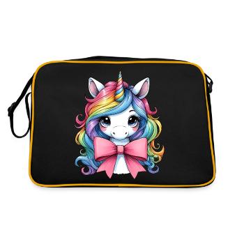 Coquette Bow Unicorn Mothers Day Pink Bow - Retro Bag - black/gold - Back