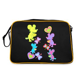 Mouse Mice Retro Vintage Old School Kids - Retro Bag - black/gold - Back