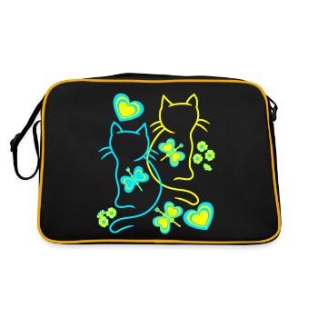 Retro Cats Cat Vintage 80s 90s - Retro Bag - black/gold - Back