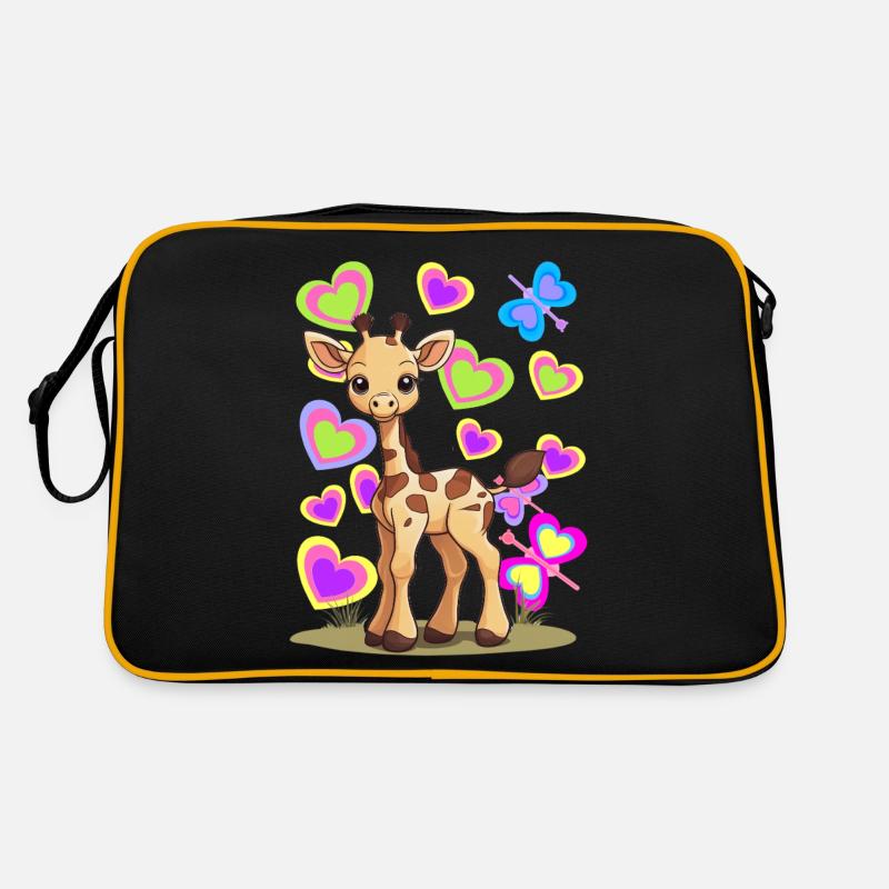 Giraffe Giraffen Kind Kinder Retro Tasche