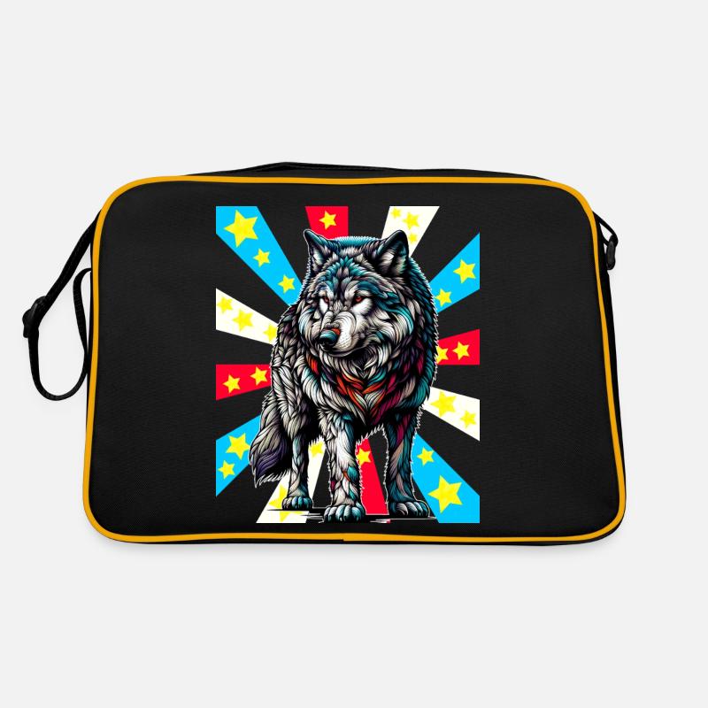 Tattoo Wolf Wölfe Retro Tasche