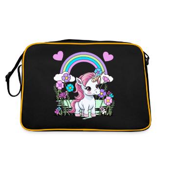 Licorne Licornes Créatures mythiques Animaux mythiques Enfant - Sac Retro - noir/or - Dos