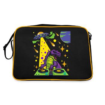 Dinosaure avec rétro vintage nerd geek dino t-rex - Sac Retro - noir/or - Dos