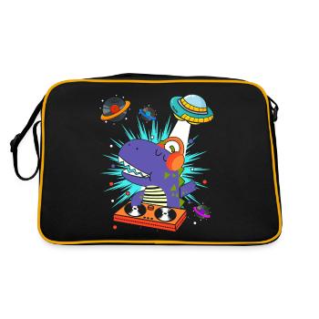 Dinosaure avec rétro vintage nerd geek dino t-rex - Sac Retro - noir/or - Dos