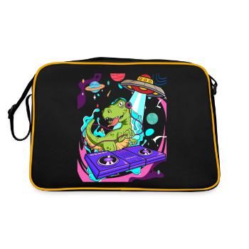 Dinosaure avec rétro vintage nerd geek dino t-rex - Sac Retro - noir/or - Dos