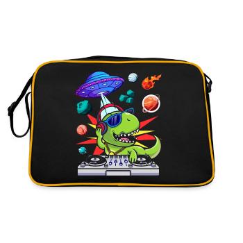 Dinosaure avec rétro vintage nerd geek dino t-rex - Sac Retro - noir/or - Dos