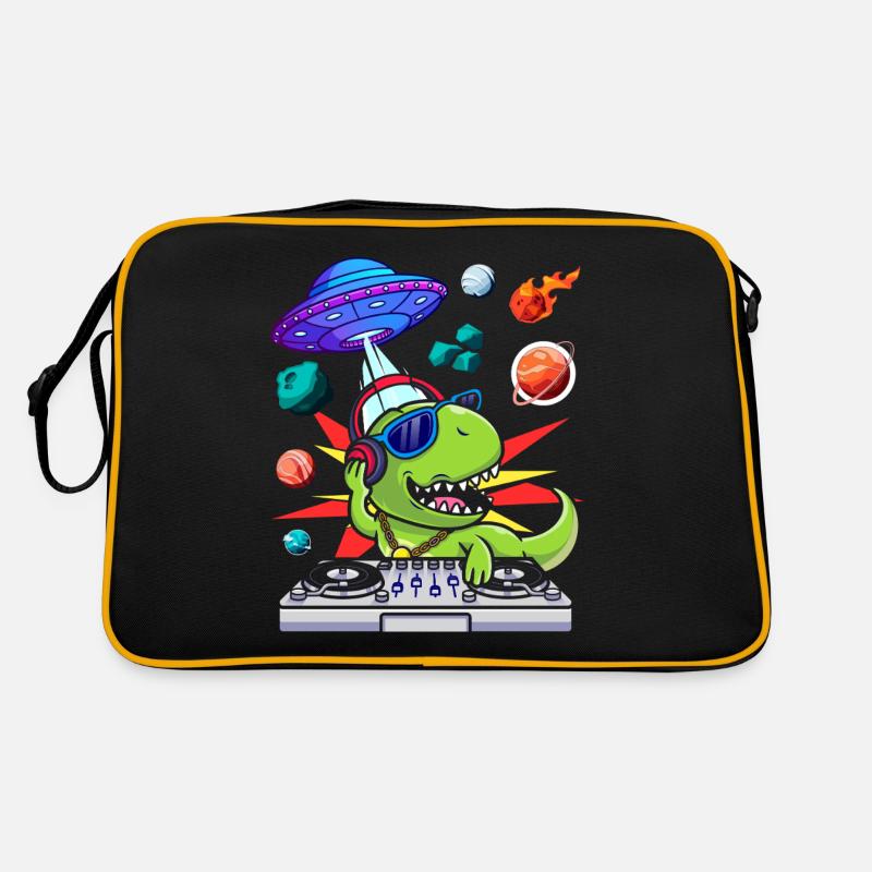 Dinosaur With Retro Vintage Nerd Geek Dino T-Rex Retro Bag